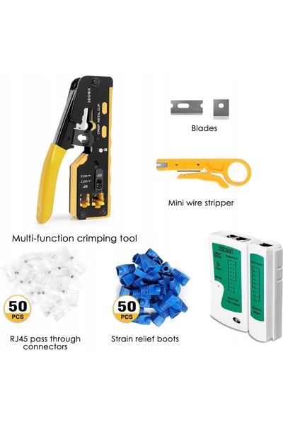 NO BRAND Clește de sertizare pentru conectori RJ45 Ethernet Cat5 Cat6 Cat7