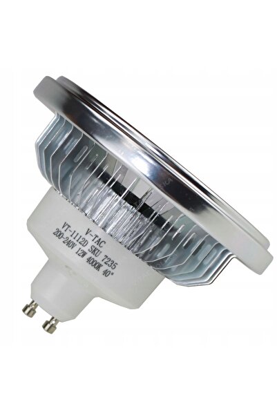 NO BRAND Led Ar111 Gu10 230V 12W 900Lm 4000K Argintiu Cob Dimabil V-Tac