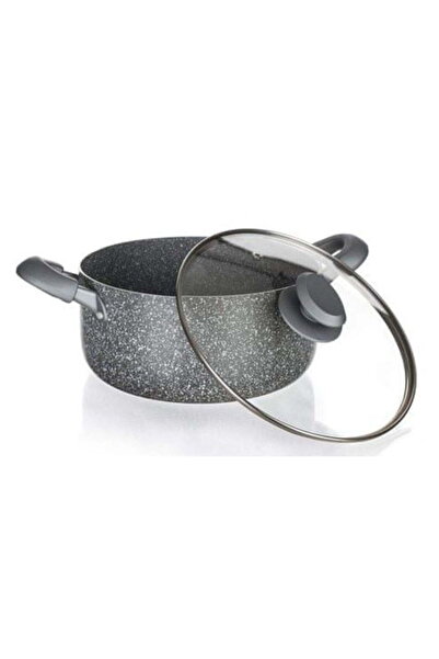 NO BRAND Oală cu capac de sticlă, granit, 24x11 cm, 5 L