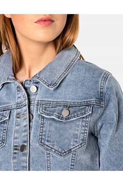 NO BRAND Jachetă Katana Hanorac de damă Denim Jupa Jeans Denim albastru 153 R L