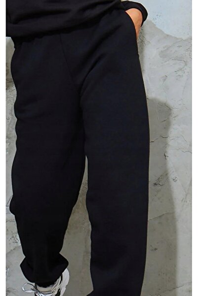 NO BRAND Pantaloni de trening Prettylittlething XL, negri, cu croială largă, ...