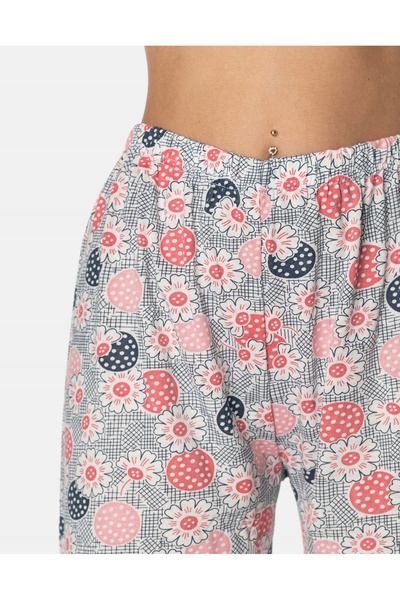NO BRAND Set pijamale bumbac damă, tricou mânecă lungă și pantaloni 10927-12 XXL