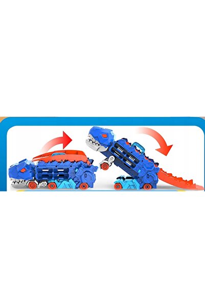 NO BRAND Pistă de curse 3 în 1 cu arcuri metalice și Mega Transportor de Dino...