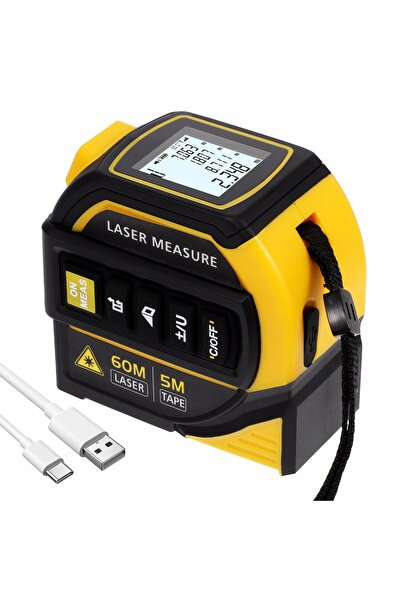 NO BRAND Ruletă laser 3 în 1 cu afișaj iluminat și carcasă rezistentă din ABS