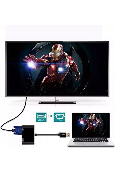 NO BRAND Convertor USB 3.0 la HDMI + adaptor VGA placă video pentru gaming