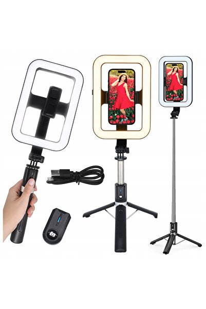 NO BRAND Selfie-stick Alogy SelfieStick cu lampă LED Bluetooth GlowStick negru