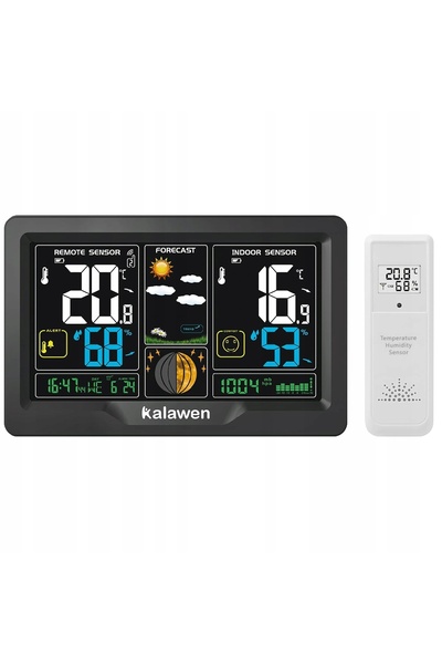 NO BRAND Stație meteo radio cu senzor exterior și ceas cu prognoză digitală