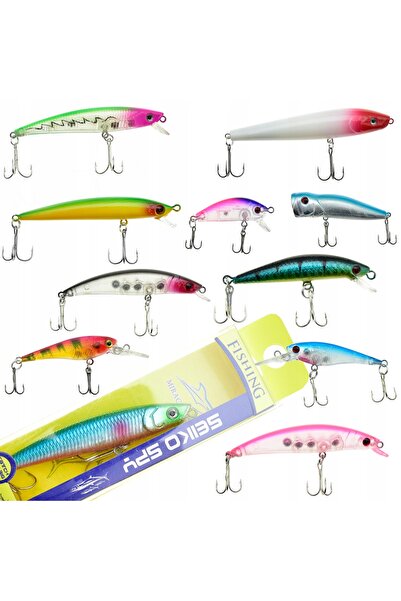 NO BRAND Set pentru spinning cu voblere, 10 bucăți, ejector de cârlige, pentr...