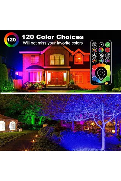 NO BRAND Proiector LED RGB 50W cu reflector, impermeabil IP66, cu telecomandă