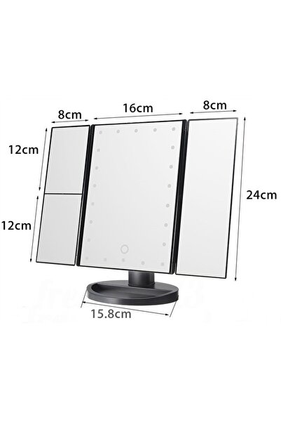 NO BRAND Oglindă de machiaj cosmetică, cu iluminare LED, de podea, cu mărire 3x!