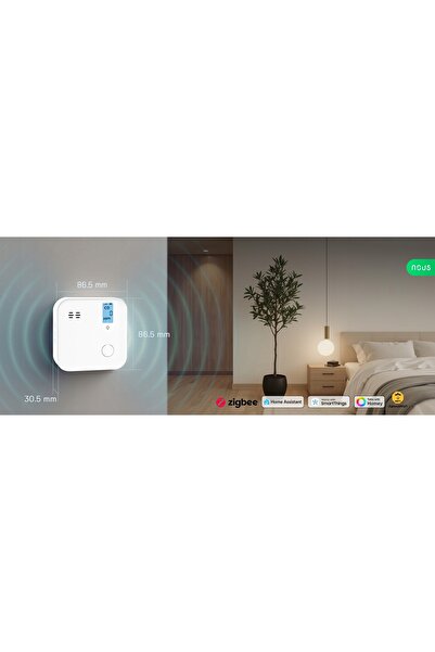 NO BRAND Senzor detector de monoxid de carbon E12 Zigbee cu afișaj LCD, alarm...