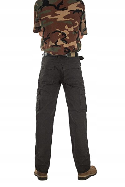 NO BRAND Pantaloni Militari Cargo de Trekking cu 7 Buzunare Leon 80cm Oli