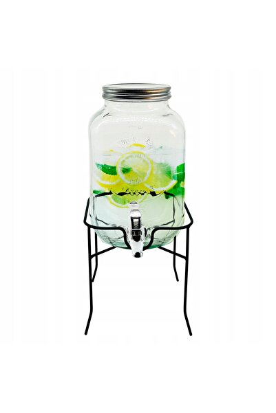 adler Carafă cu robinet 4L, dozator, carafă de sticlă pe suport