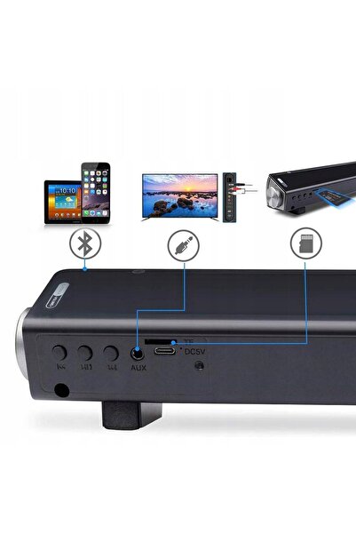 NO BRAND Boxe Mini Bluetooth 2X5W Negre Aux cu Telecomandă 1800mAh