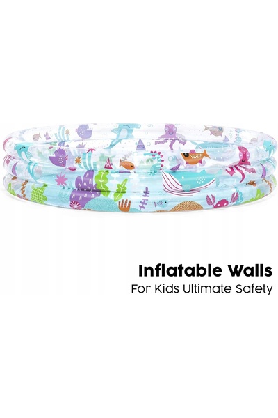 NO BRAND Saltea gonflabilă pentru copii 152X30 cm 3 inele 282L