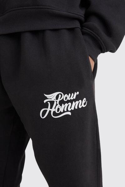 NO BRAND Hanorac negru imprimat, căptușit, cu mânecă lungă și buzunar, Boohoo...