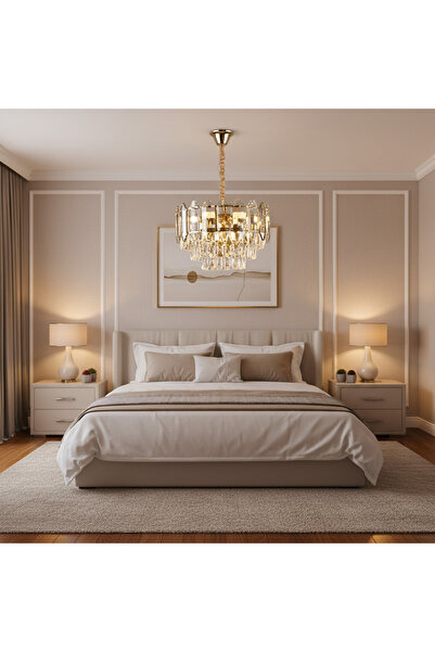 iTin Alfred Crystal Chandelier 3x E14 Gold