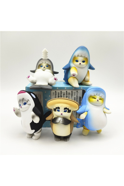 Choice1 Whole box 5 pcs Full Series Mofusand Shark Cat Blind Box Cos Cinnamor...
