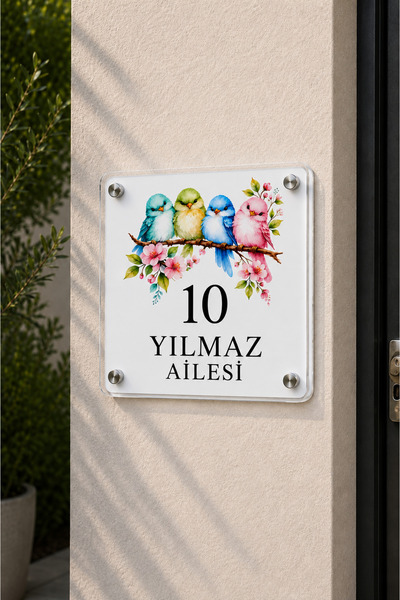 JHAAR Kişiye Özel Pleksi Kapı İsimliği – Modern & Lüks UV Baskılı Dekoratif K...