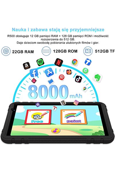 NO BRAND TABLETĂ 10 INCH ANDROID 14 22GB RAM 128GB WIFI6 8RDZENI 8000MAH HD EVA
