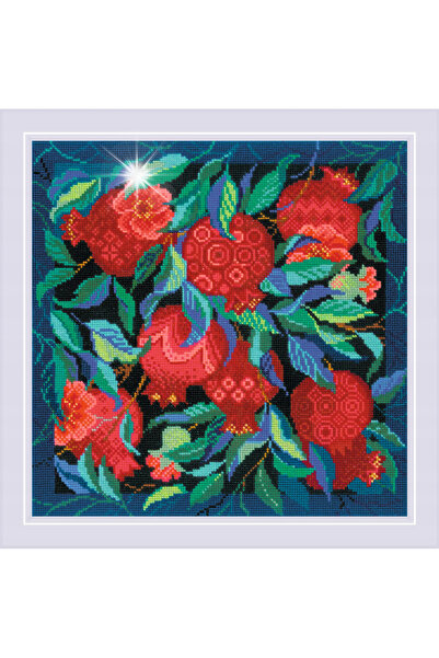 NO BRAND Riolis Cushion Grădina Rodilor 2269, Kit de broderie punct în cruce ...
