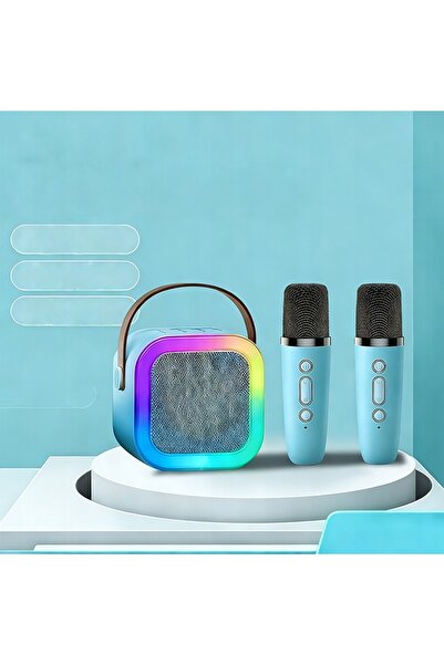 NO BRAND Kit Karaoke 2 Microfoane + Boxă Wireless Bluetooth Sunet Super