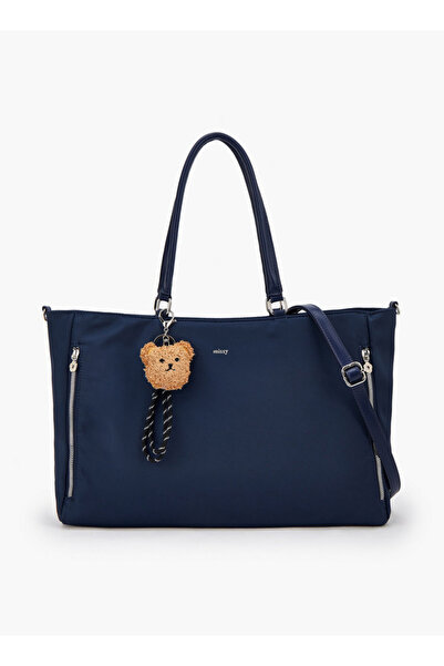 Missy Teddy Bear Charm Tote Bag with Zip Closure