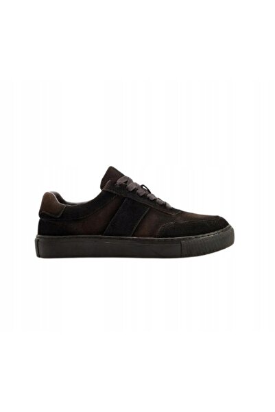 NO BRAND Adidași din piele întoarsă maro, cu șireturi, cu efect spălăcit, vâr...