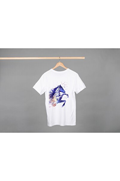 Noname Tricou Unisex Bumbac Premium Casual " Pictura cai " Inscriptie