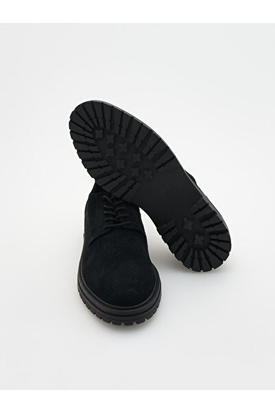 NO BRAND Pantofi clasici joși din piele întoarsă, albastru marin, cu șireturi...