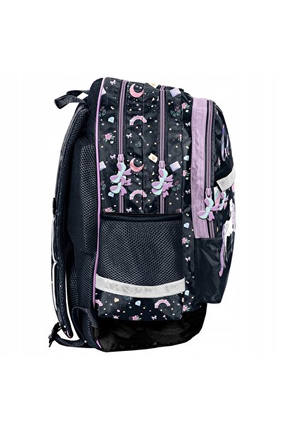 NO BRAND Rucsac școlar cu multiple compartimente Paso Negru, Roz, Multicolor ...
