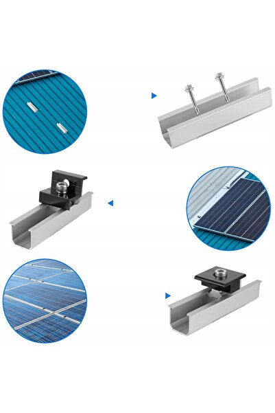 NO BRAND Suport de montare panou solar pentru șină de aluminiu de 12cm pentru...