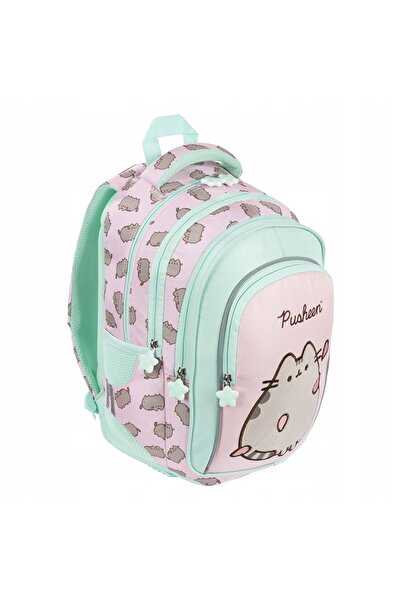 NO BRAND Rucsac școlar pentru tineret, Pusheen Roz, pentru fete, set