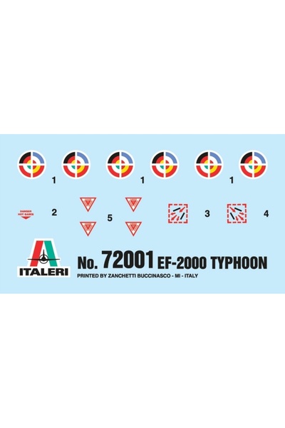 NO BRAND ITALERI 72001 1:72 model EF-2000 Typhoon pentru asamblare cu vopsele
