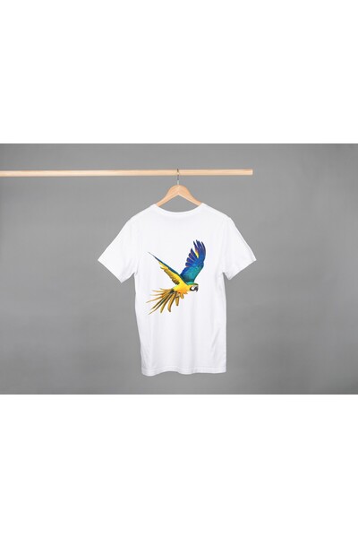 Noname Tricou Unisex Bumbac Premium Casual " Papagal galben si albastru " Ins...