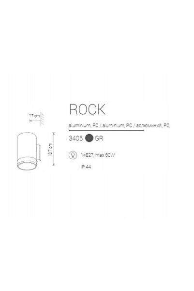 Nowodvorski APARAT DE ILUMINAT GRĂDINĂ ROCK GRAPHITE 3405