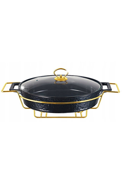 NO BRAND Vas ceramic termorezistent cu încălzitor, 2.5L, capac negru, oțel