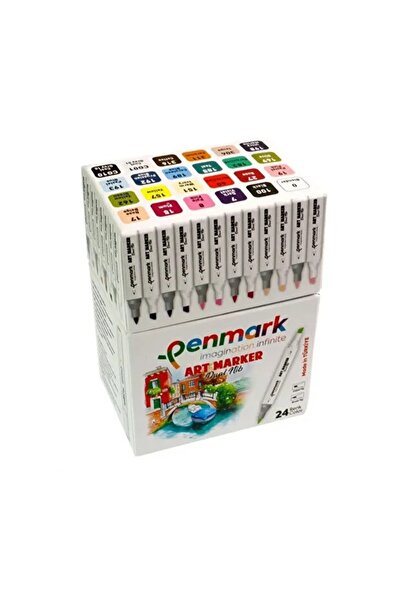 penmark مجموعة أقلام تلوين فنية ذات وجهين 24 لونًا