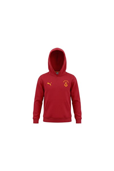 Puma سويت شيرت للأطفال باللون الأصفر والأحمر Gsk Ftbless Hoodie Jr Fl