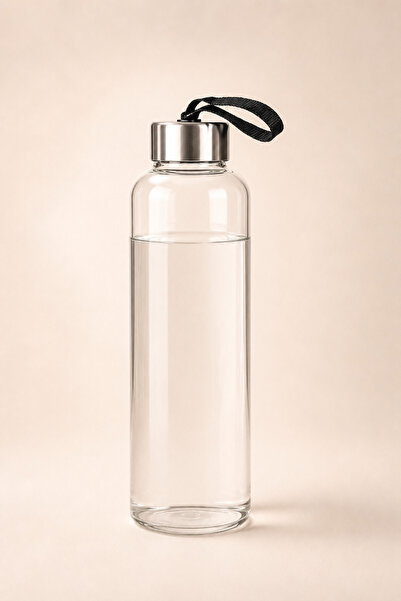 Archora Glass Water Bottle with Metal Cover Transparent 750 ml