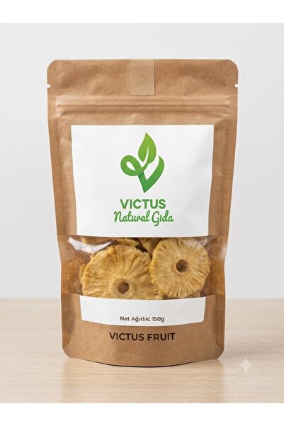 victus natural gıda Dried Pineapple 150 Gr Victus Natural Dry Fruit Pineapple - Soft Dried, with a Delightfully Thick Texture, No Added Sugar, Vegan