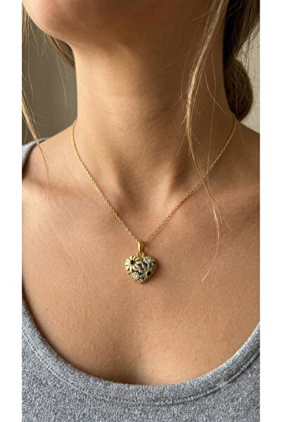 charmove ile kendinizi şımartın Gold Color Green Flower Figured Women's Steel...