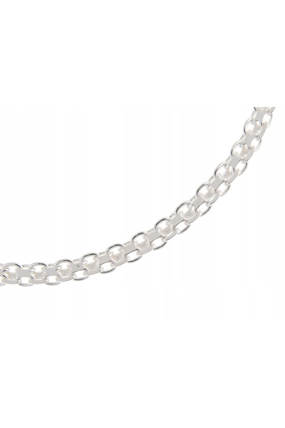 NO BRAND Brățară delicată din argint tip Bismarck, cu 2 rânduri, 16cm, 2.8mm