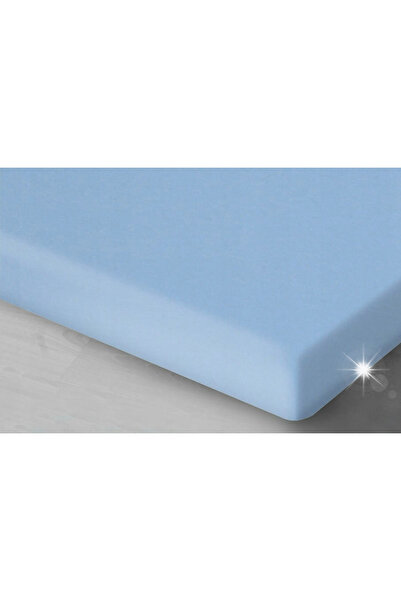 NO BRAND Cearșaf din satin cu elastic 140x200, albastru-30