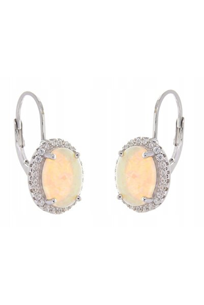 NO BRAND Cercei atârnători din opal marcasit, placat cu rodiu! !
