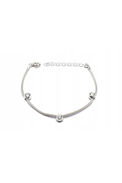 NO BRAND Brățară italiană Calza Silver placată cu rodiu Italia