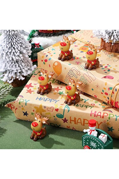 NO BRAND Set de figurine de Crăciun, reni, 5 bucăți, decorațiuni de masă în m...