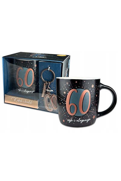 NO BRAND Cană + Breloc Set șic și elegant pentru a 60-a aniversare 60 de ani ...