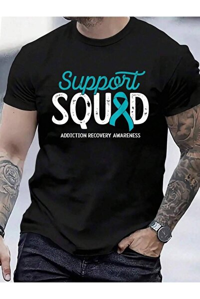 799 100% Cotton Addiction Recovery Awareness Support Squad Warrior Survivor T...