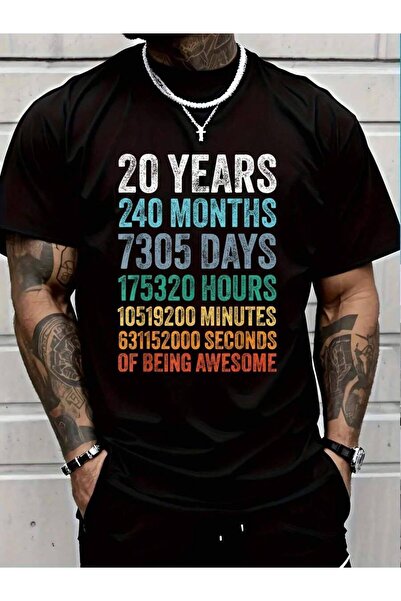 01THEONE 100% Cotton 20th Decoration Men 20yr 20 Year Old Birthday T-Shirt Me...